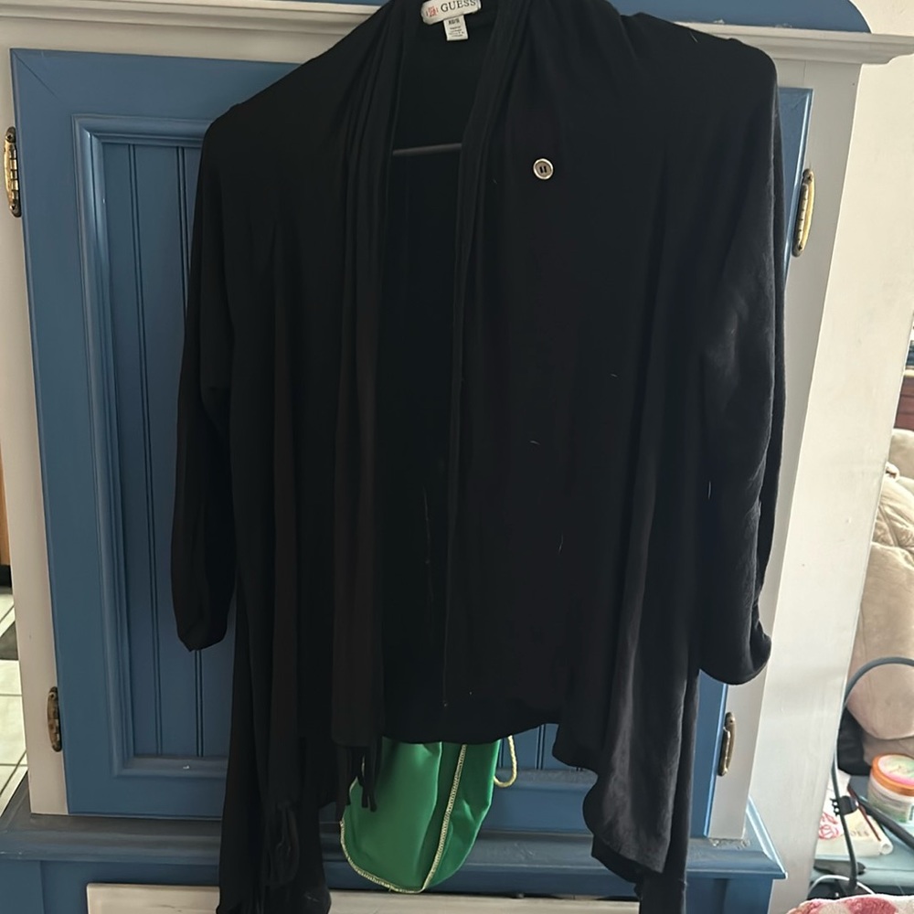 Black cardigan with fringes